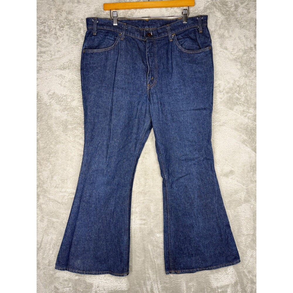 VTG 70s Levi’s 684 Jeans Mens 38x30 Orange Tab Bell Bottoms Dark Blue Wash 1977